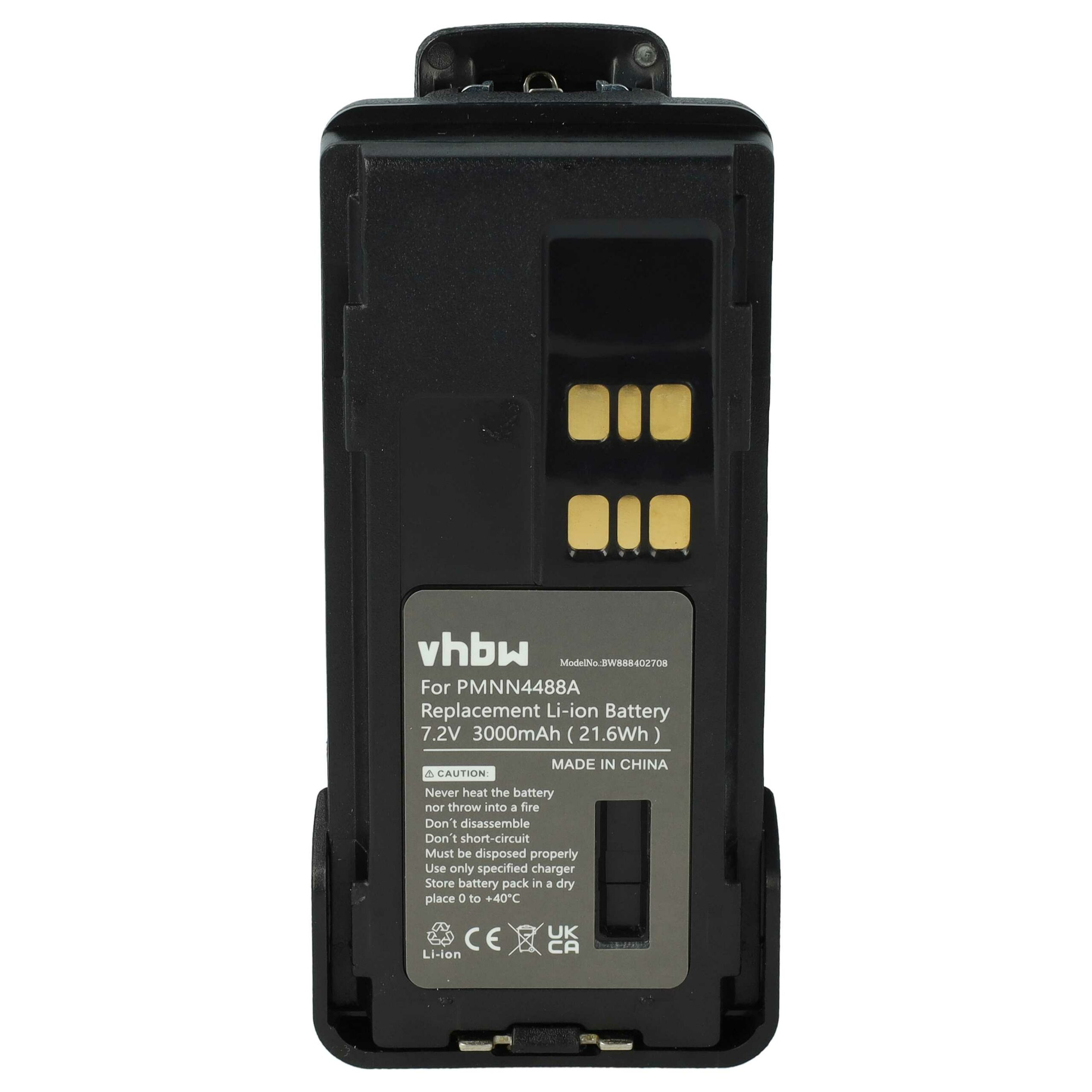 Pack 5x Baterias Motorola PMNN4416, PMNN4415, PMNN4415AR, PMNN441 - 3000 mAh 7.2V Li-Ion + Clip - Image 4