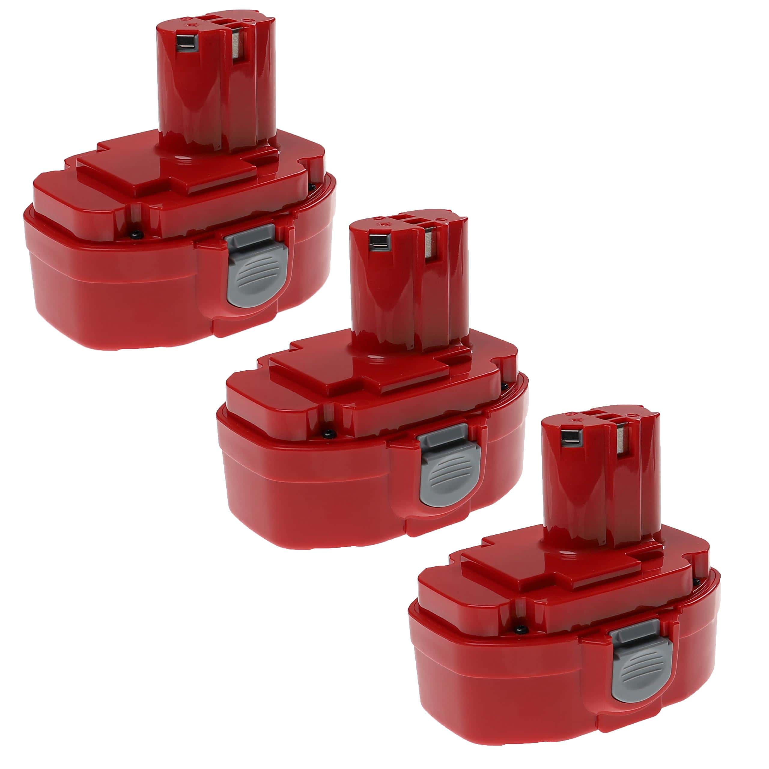 3 Baterias EXTENSILO compatíveis Makita 18V 3300 mAh - Modelos 1835, 1822, 1833, 1823, 1834