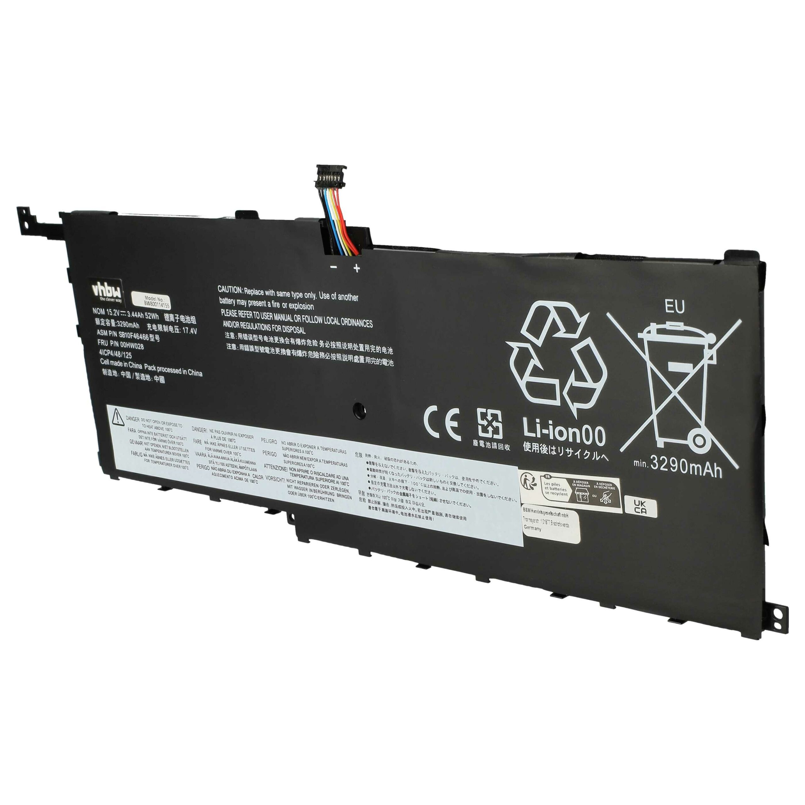Bateria para Lenovo 01AV410, 01AV438, 00HW029, 01AV409, 00HW028 - 3300 mAh 15.2 V Li-polymer vhbw