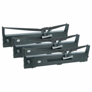 Pack 3x Fita de Tinta Compatível Epson C13S015337 para Impressoras Matriciais e de Recibos - Preto