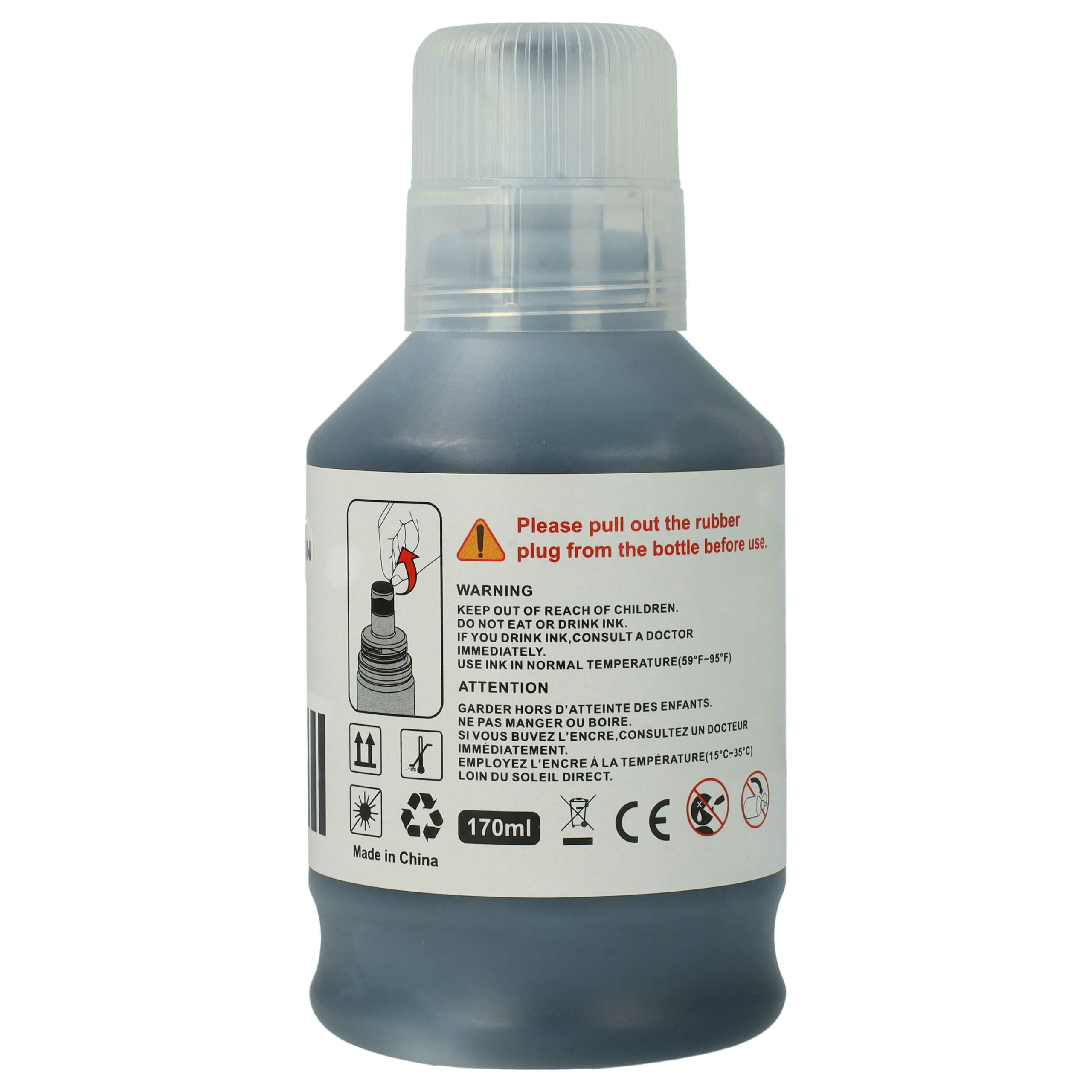 Tinta de Recarga Preta vhbw Compatível com Canon 4412C001, GI-56BK - Pigmentada, 170 ml - Image 2