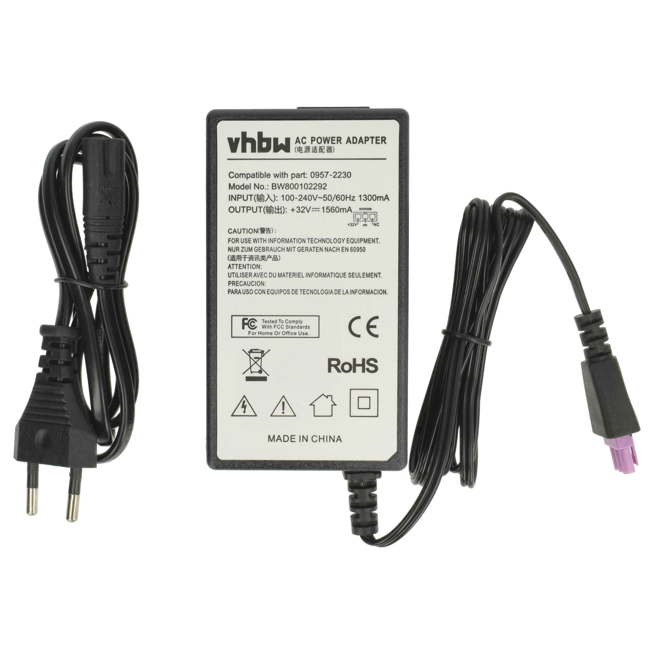 Adaptador de Corrente vhbw para Impressoras HP 0957-2259, 0957-2271, 0950-4476, 0957-2105, 0957-2230 - Image 3