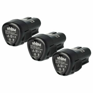 3x Bateria vhbw para Black & Decker BL1110, BL1310, BL1510, LB12 - 1500 mAh, 12 V, Li-Ion