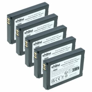 5x Bateria vhbw substitui Pax IS524, IS133 para Scanner de Códigos de Barras Pax POS - 1750 mAh 7.4 V