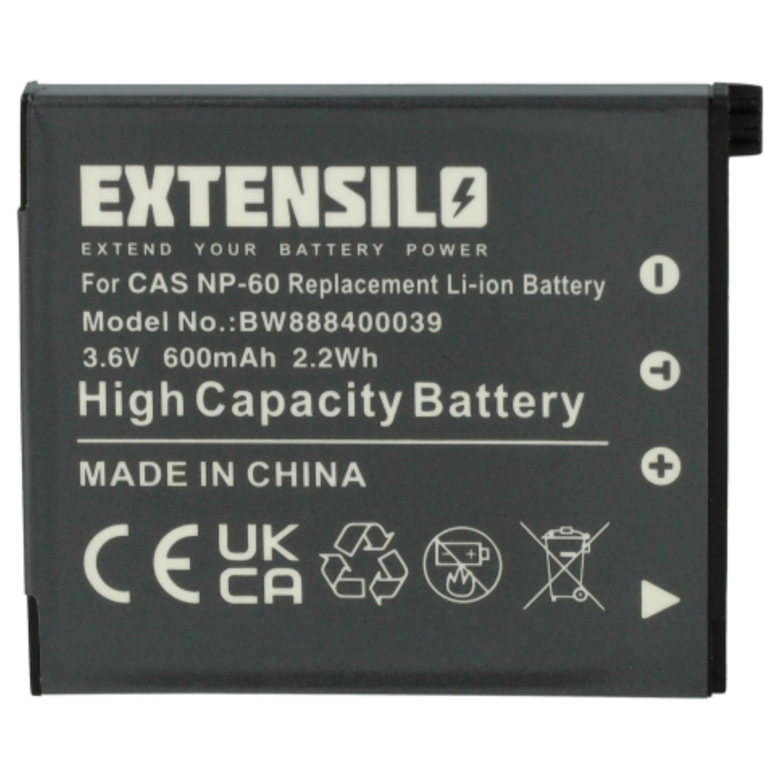 3x Bateria compatível com Casio NP-60 - 600mAh, 3.7V, Li-Ion - Image 3