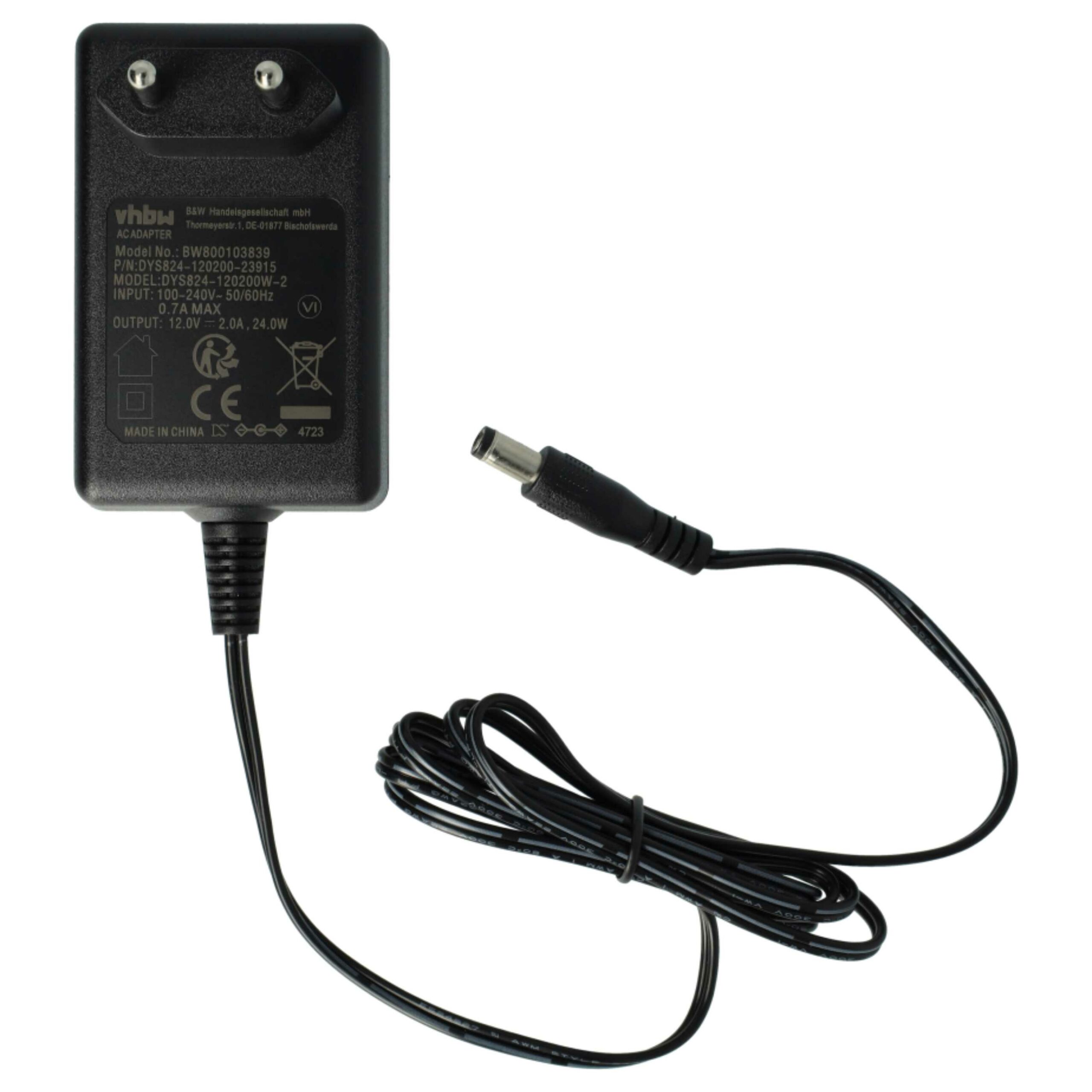 Adaptador de Alimentação de Rede para Teclado Yamaha - Substitui PA-5, PA-150, PA-150A, PA-5D - vhbw