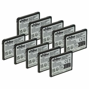 Pack 10x Bateria vhbw Li-Ion 700 mAh 3.7 V para Rádios Alan FB-777