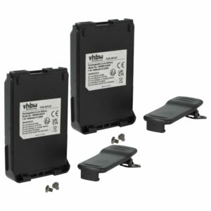 Bateria vhbw 2x para Rádio Icom BP-227, BP-220, BJ-193, BJ-265 - 1800 mAh 7.4V Li-Ion com Clip de Cintura