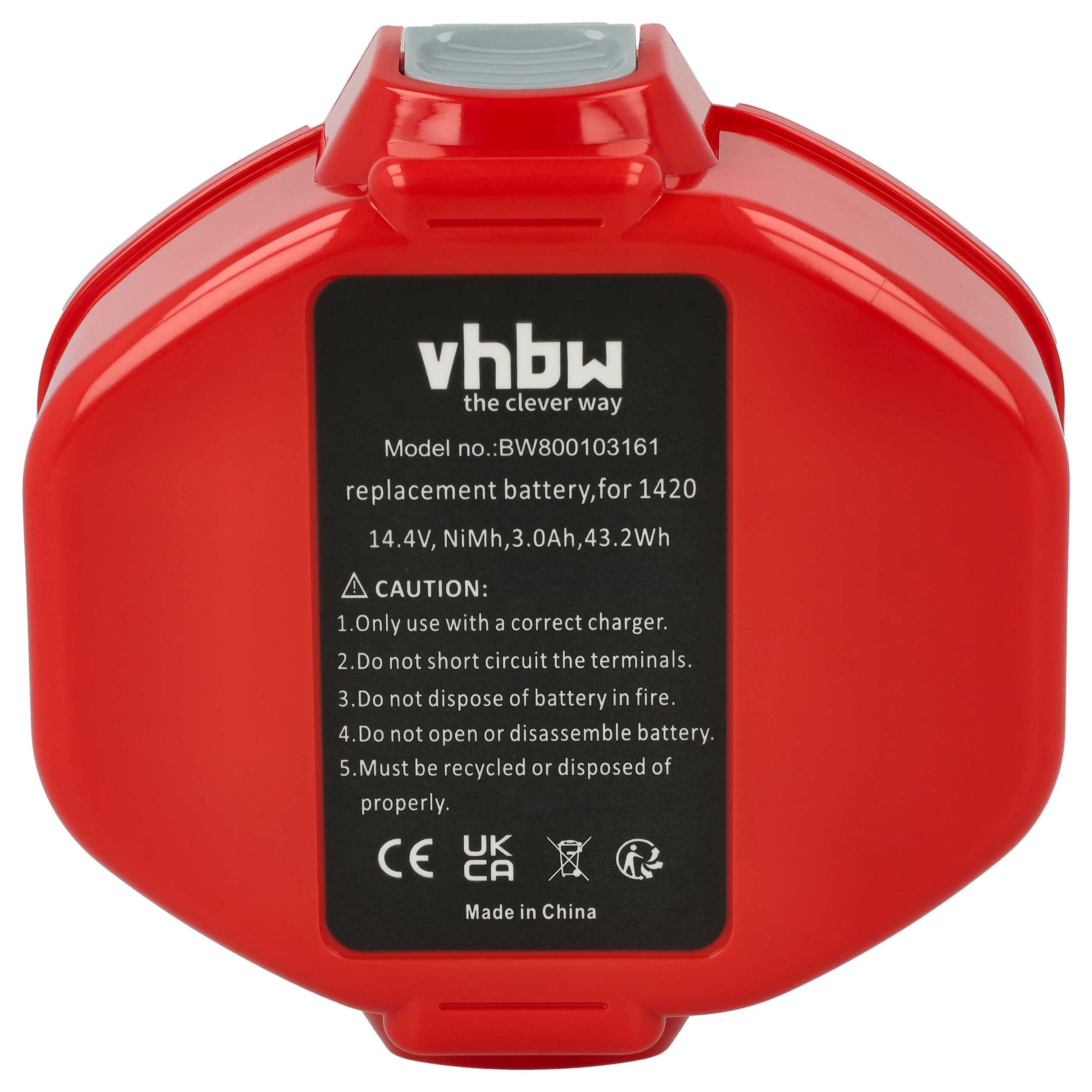 Bateria vhbw compatível com Makita 1434, 1422, 1433, 1420 - 14.4 V, 3000 mAh, NiMH - Image 3