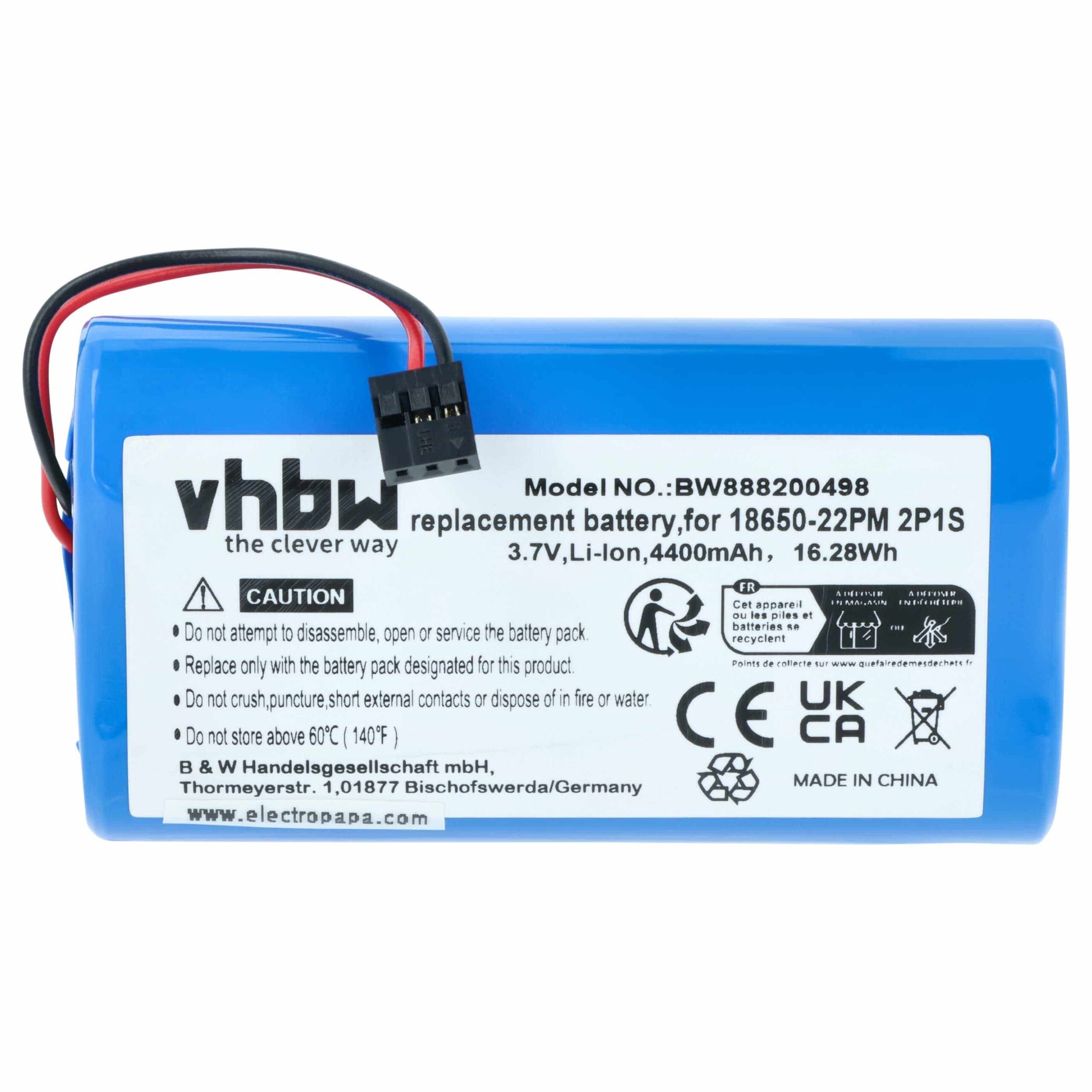 Bateria vhbw para Trelock LS 950 - 4400 mAh 3.7 V Li-Ion - Image 3