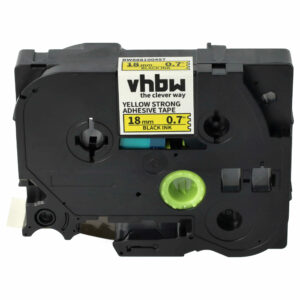 Fita de Etiquetas Compatível com Brother TZE-S641 - 18 mm Preto sobre Amarelo, Extra Resistente