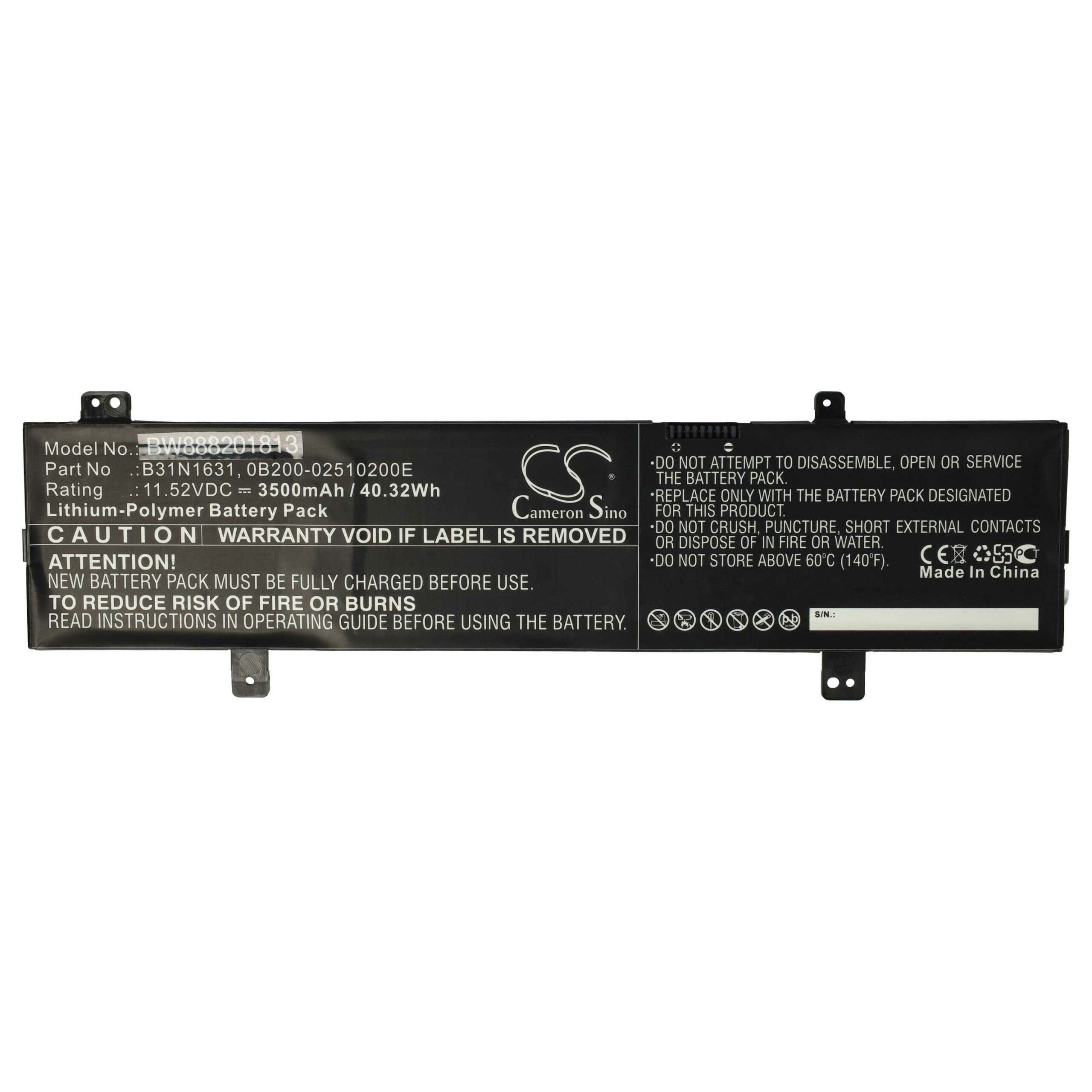 Bateria vhbw para Asus (0B200-02510200E, B31N1631) - 3500 mAh 11.52 V Li-polymer