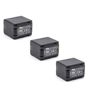 Bateria vhbw 3x para Câmara Panasonic VW-VBK180, VW-VBK360, VW-VBT380, VW-VBT190 - 3200 mAh 3.6 V Li-Ion