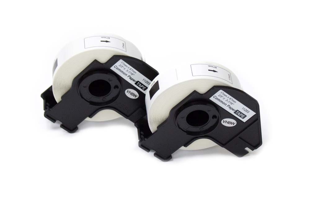 2x Rolo de Etiquetas Compatível Brother DK-11203 - 17 mm x 87 mm + Suporte