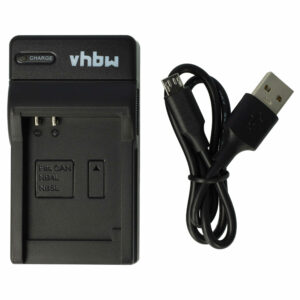 Carregador USB-C + Cabo USB-C vhbw compatível Canon CB-2LVE - 0,5 A