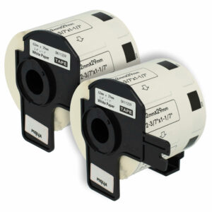 2x Rolo de Etiquetas Compatível com Brother DK-11209 - 62 mm x 29 mm + Suporte