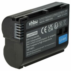 Bateria vhbw compatível com Nikon EN-EL15, EN-EL15b, EN-EL15A, EN-EL15c - 1400mAh, 7V, Li-Ion com Chip Info