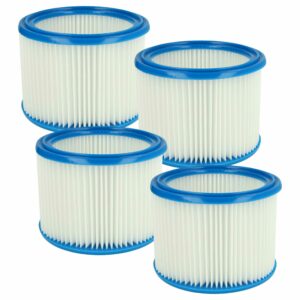 4x Filtro redondo vhbw substitui Bosch 2607432024 para aspiradores Bosch, branco/azul