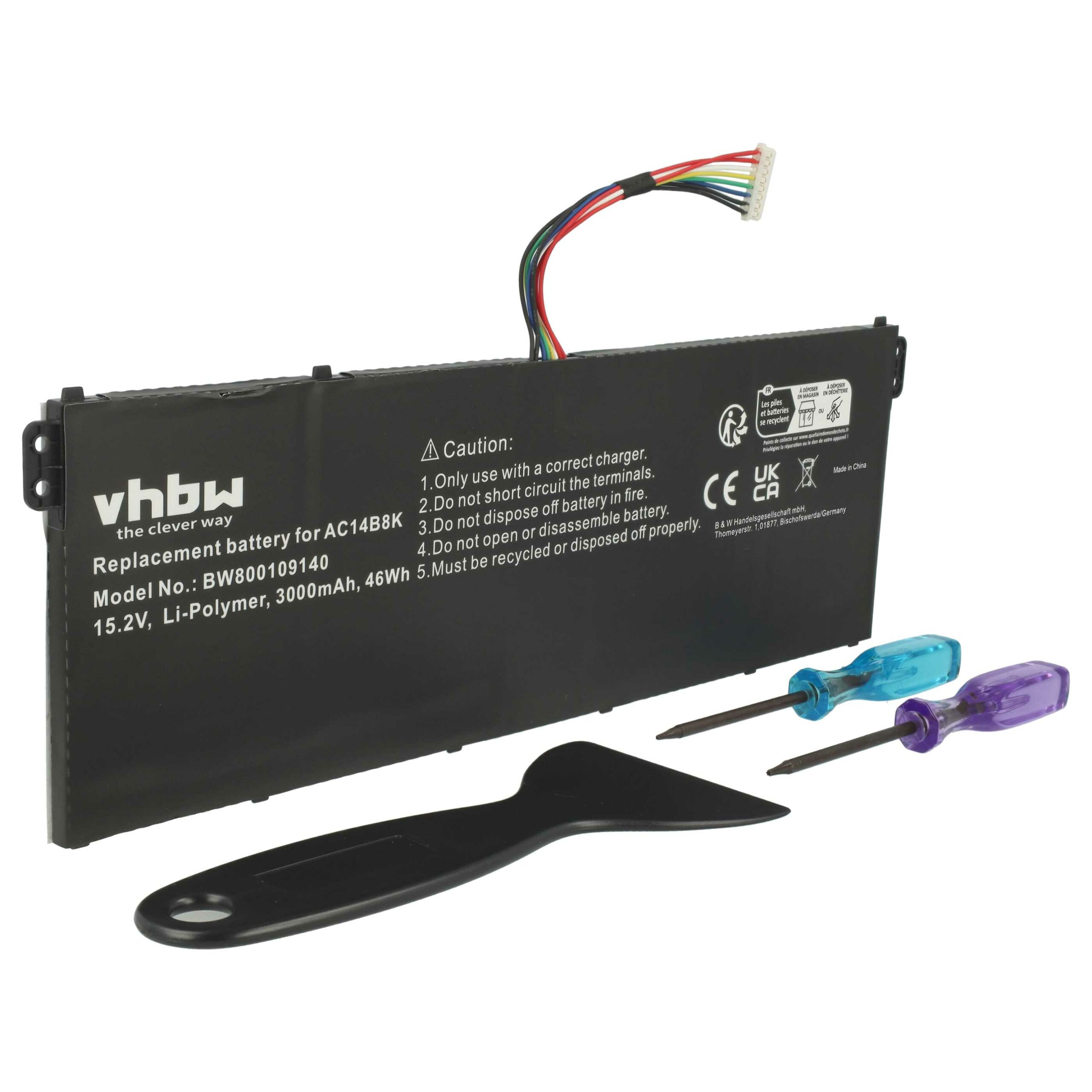 Bateria para Notebook Acer vhbw 3000 mAh 15.2 V Li-polymer