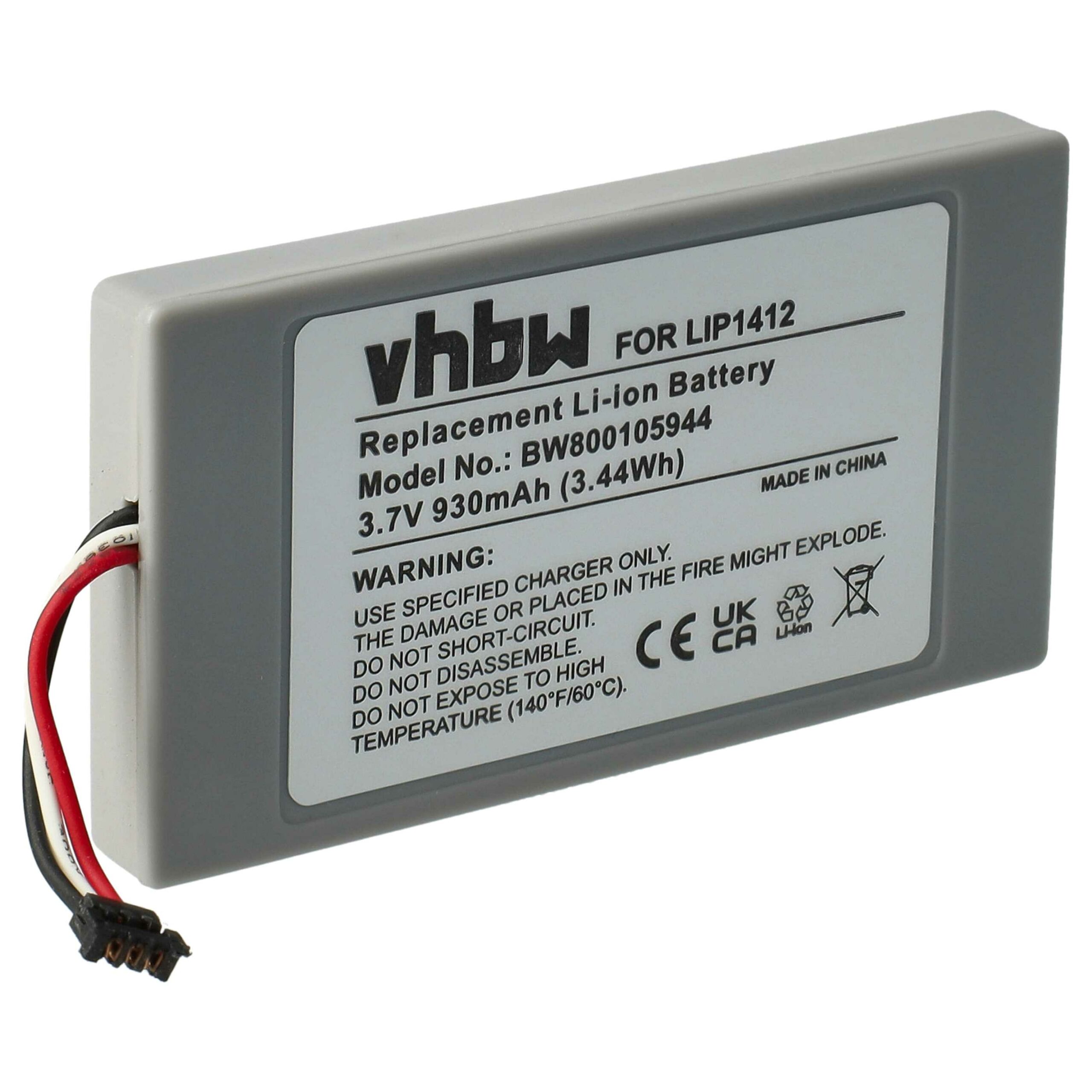 Bateria de substituição vhbw para comando PlayStation Sony 4-000-597-01, LIP1412 - 930 mAh 3.7 V Li-Ion