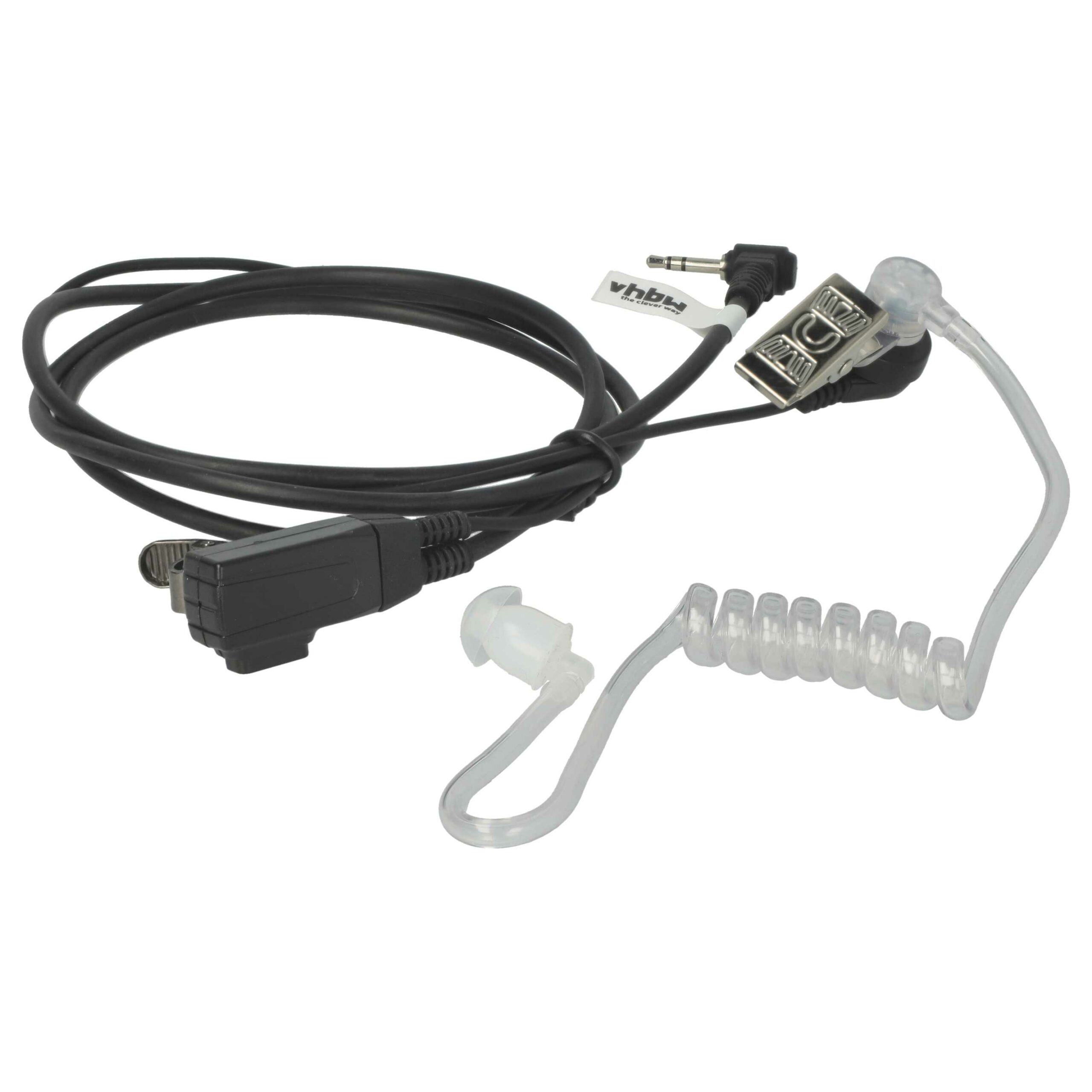 Auricular de Segurança para Motorola T280 com Botão de Chamada, Clip de Montagem e Cabo Phono - vhbw