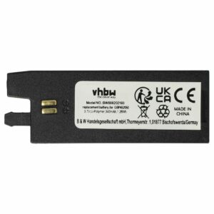 Bateria de Substituição para Afinador Gibson vhbw - 340 mAh 3.7 V Li-polymer