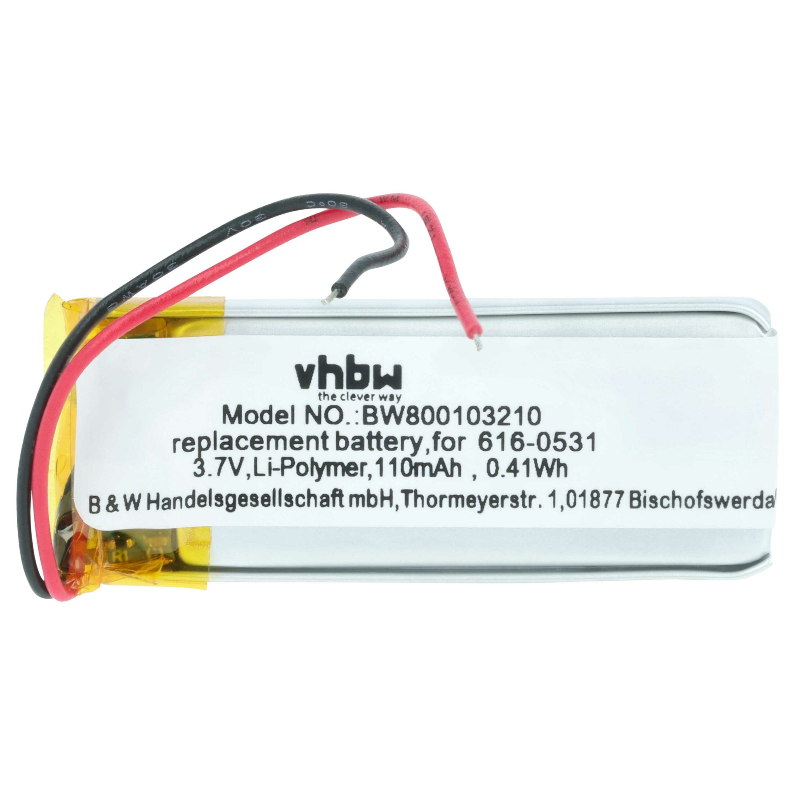 Bateria vhbw 110 mAh 3.7V Li-polymer para MP3 Apple (616-0531) - Image 3
