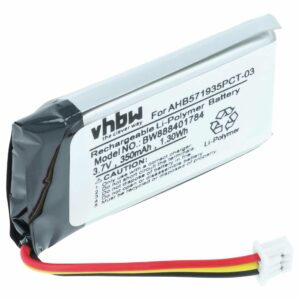 Bateria de substituição vhbw para amplificador estéreo Sennheiser AHB571935PCT-03, BAP 800 - 280 mAh 3.7 V Li-polímero