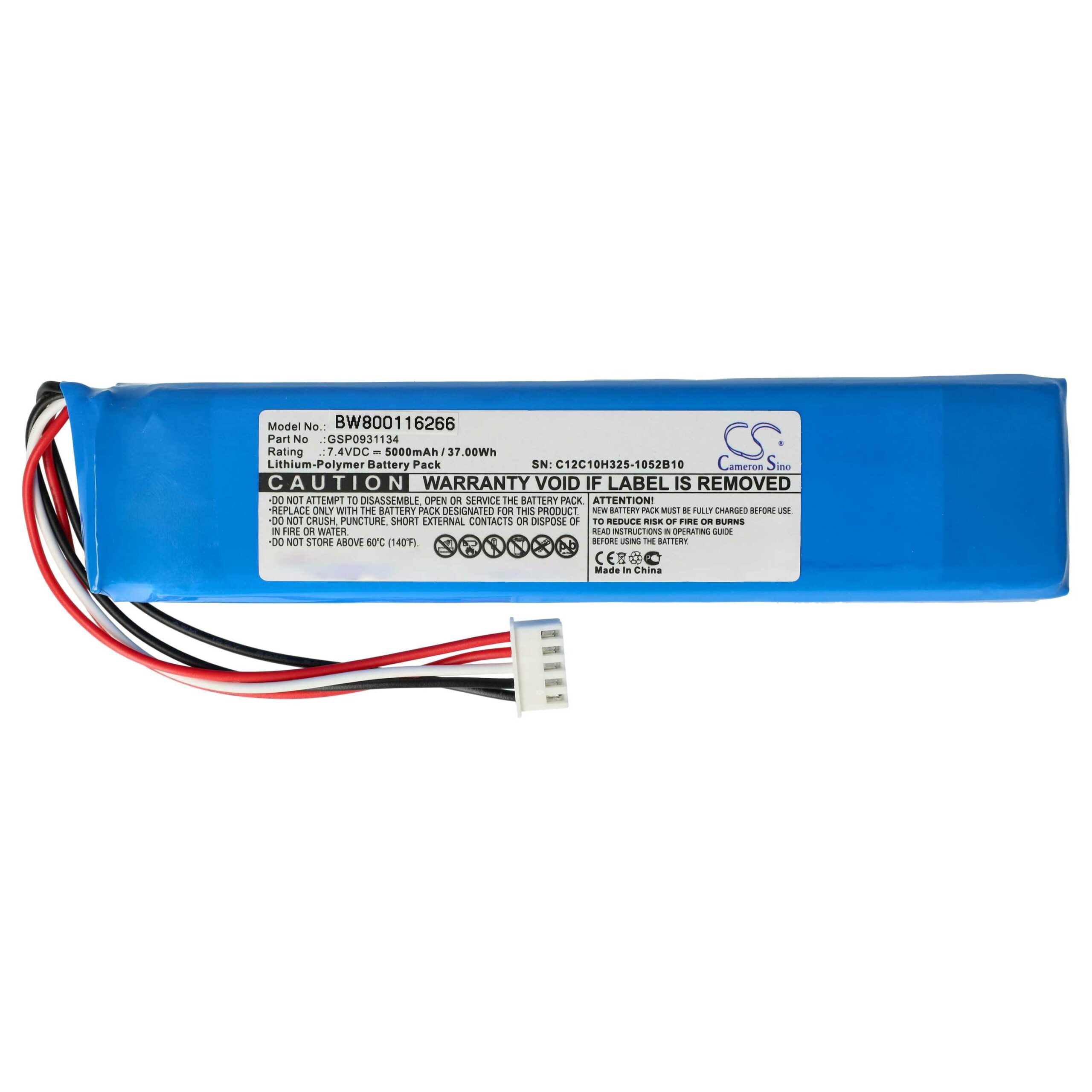 Bateria vhbw para colunas JBL XTREME - Li-polímero 5000 mAh (substitui GSP0931134) - Image 3