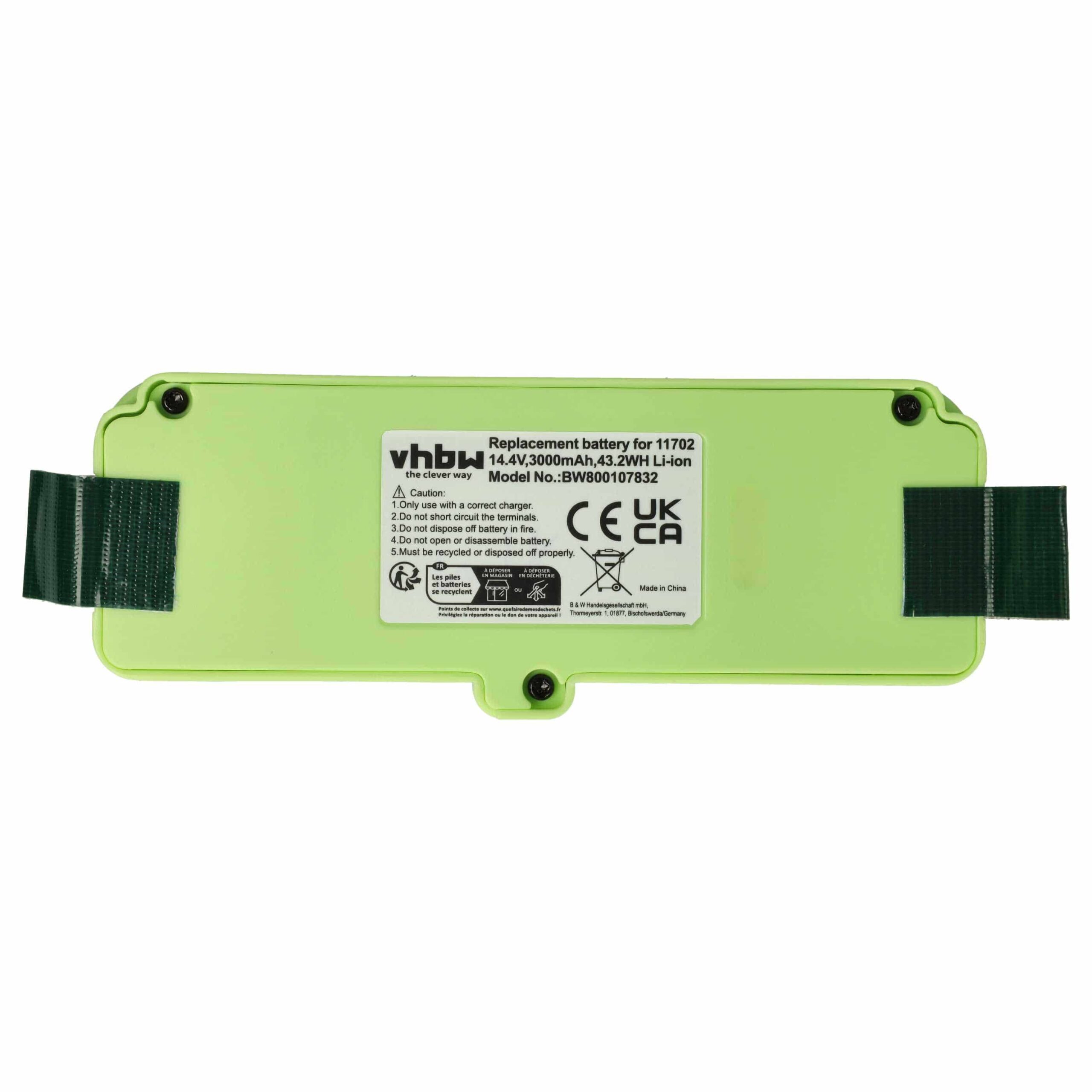 Bateria vhbw 3000mAh 14.4V Li-Ion para iRobot (11702, 80501e, 80601, 68939, 80501, 855714, 4419696) - Image 3