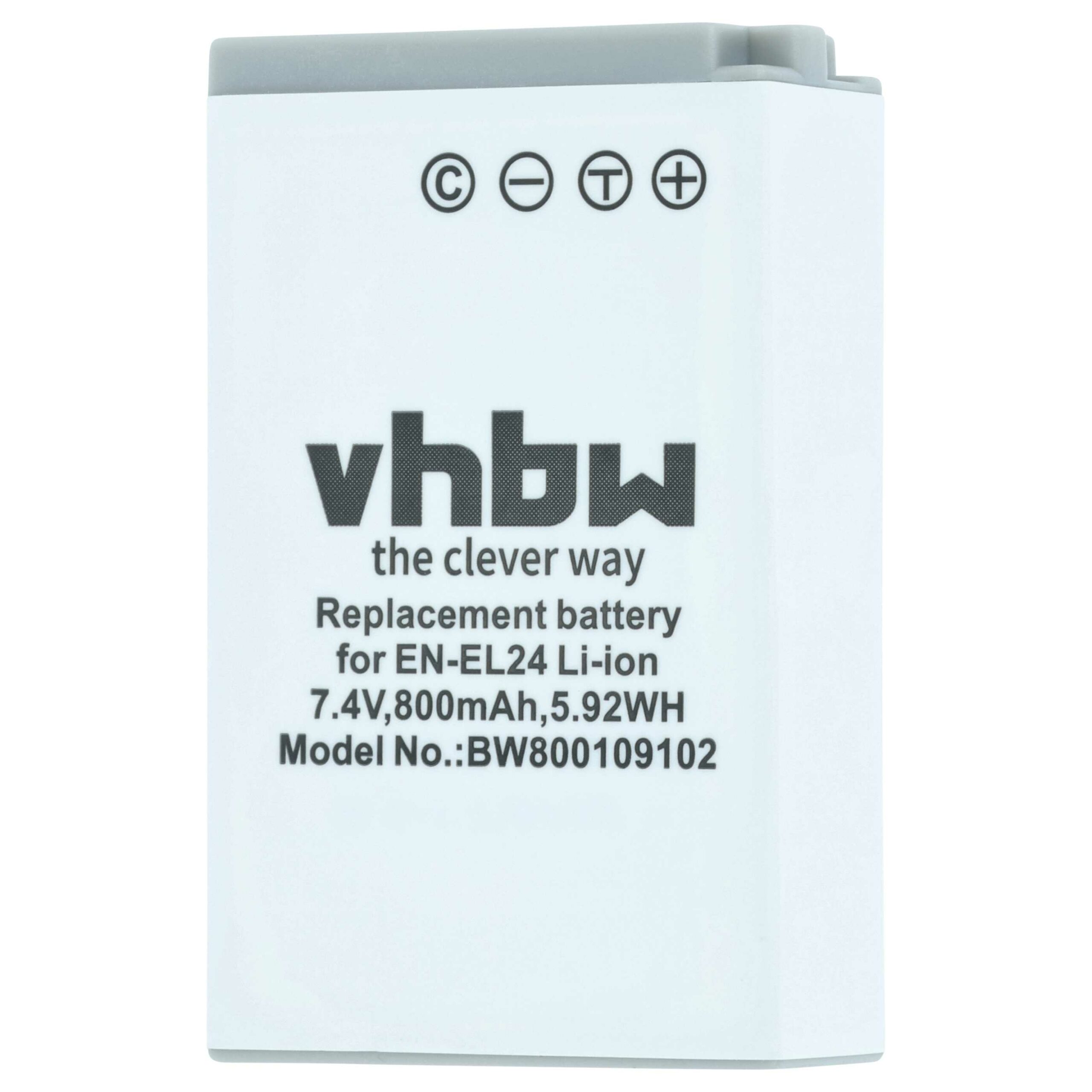 3x Bateria vhbw compatível com Nikon EN-EL24 - 800mAh, 7.2V, Li-Ion - Image 3