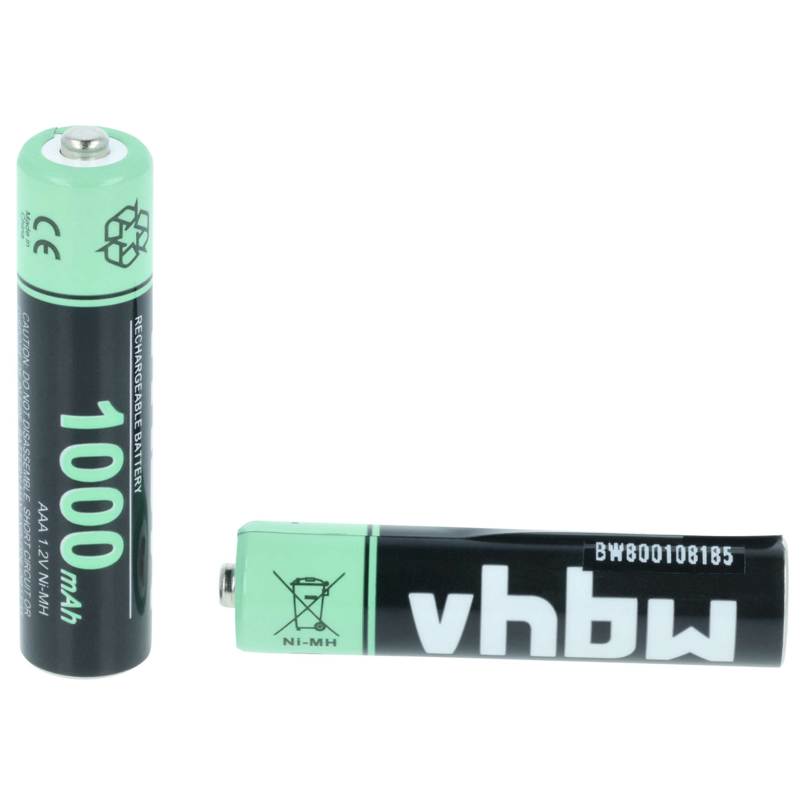 Bateria AAA 1000 mAh NiMH vhbw - Pack de 10 unidades (Philips, Sennheiser, Logitech, Gigaset e mais) - Image 2