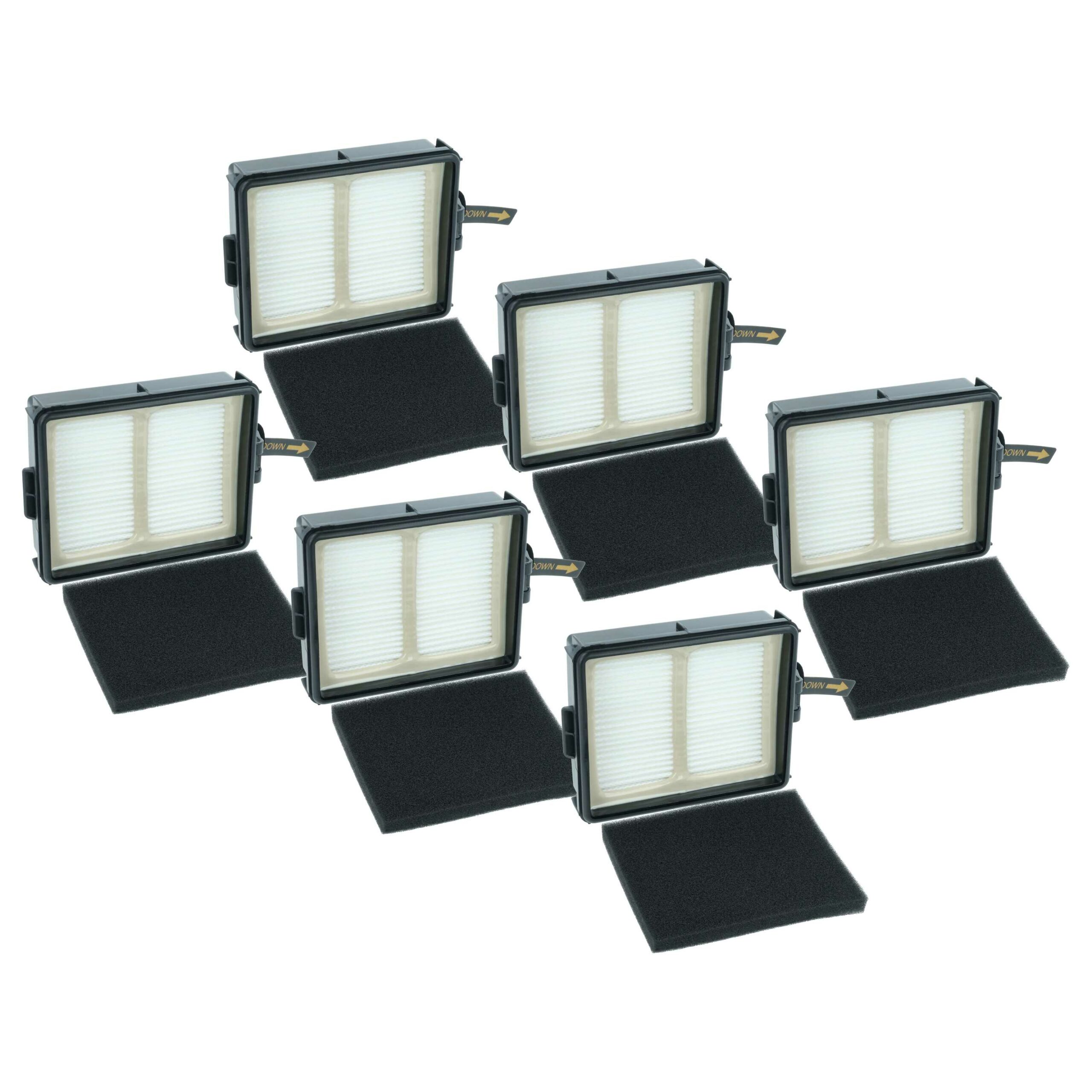 Pack 6 Filtros vhbw para Aspiradores Shark XHFIW1000, XPRFIW1000