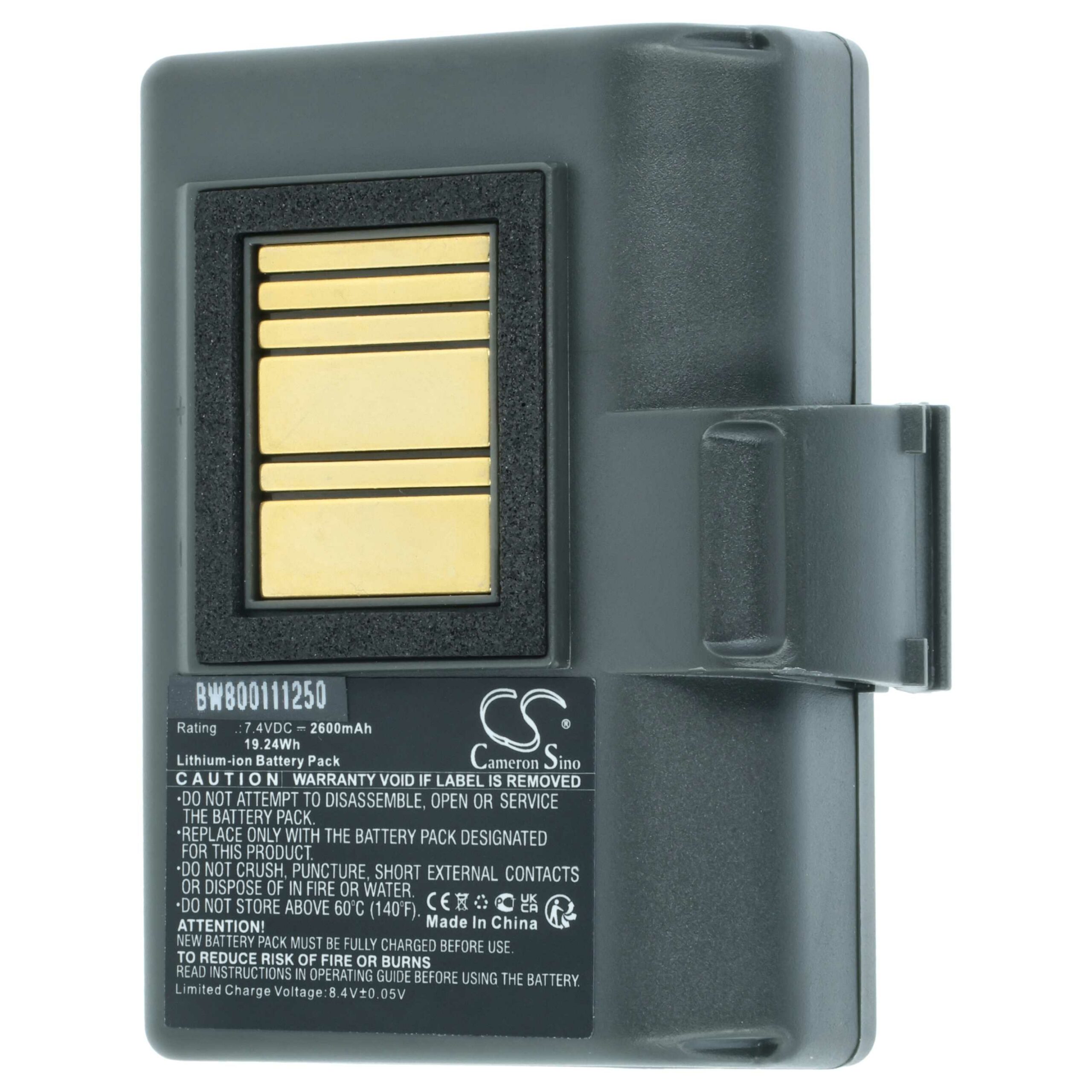 Bateria para Impressora Zebra AT16004, BTRY-MPP-34MA1-01, BTRY-MPP-34MAHC1-01 - 2600 mAh 7.4 V Li-Ion vhbw - Image 3