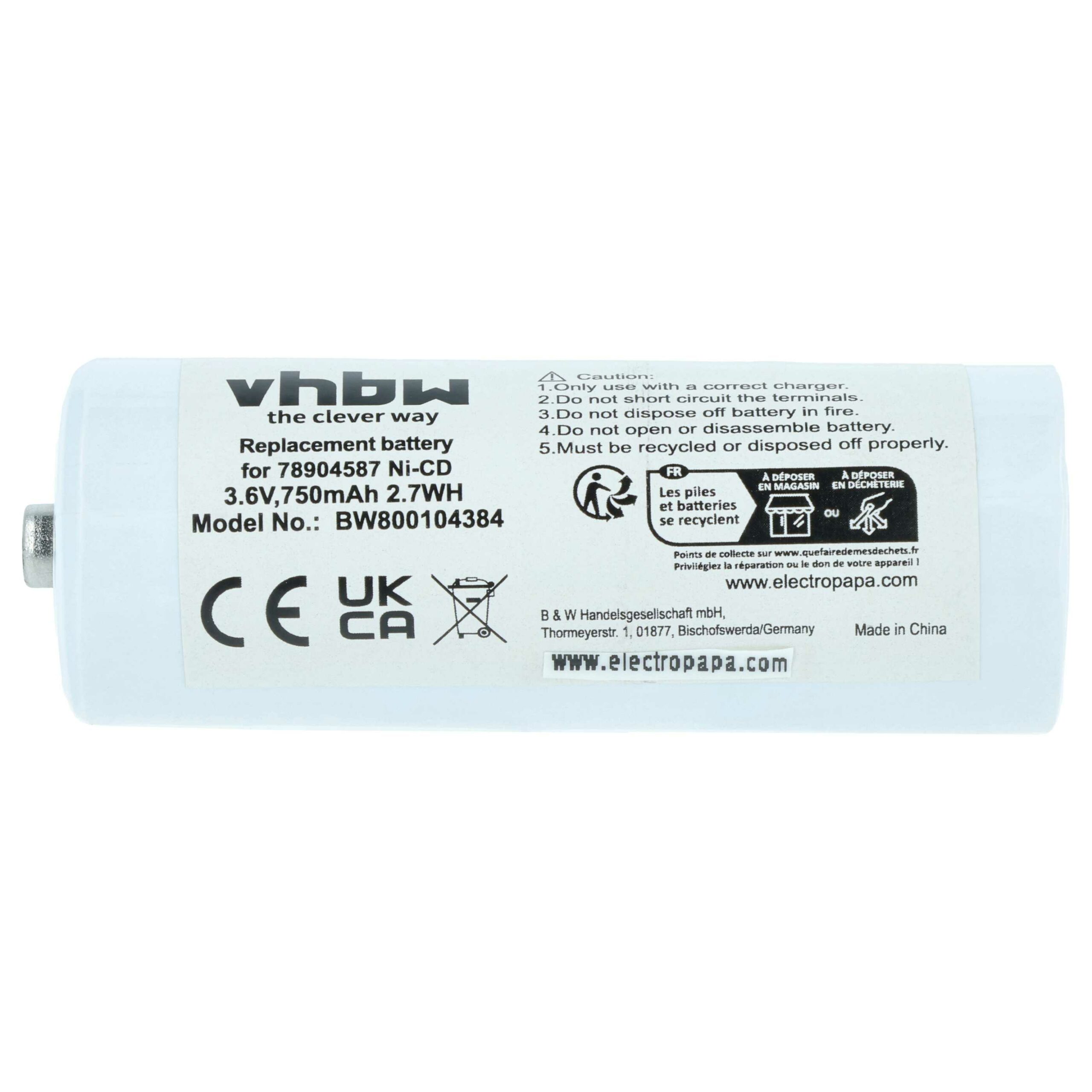 Bateria de Substituição vhbw 2x para Welch Allyn 78904587 - 750 mAh 3.6 V NiCd - Image 3