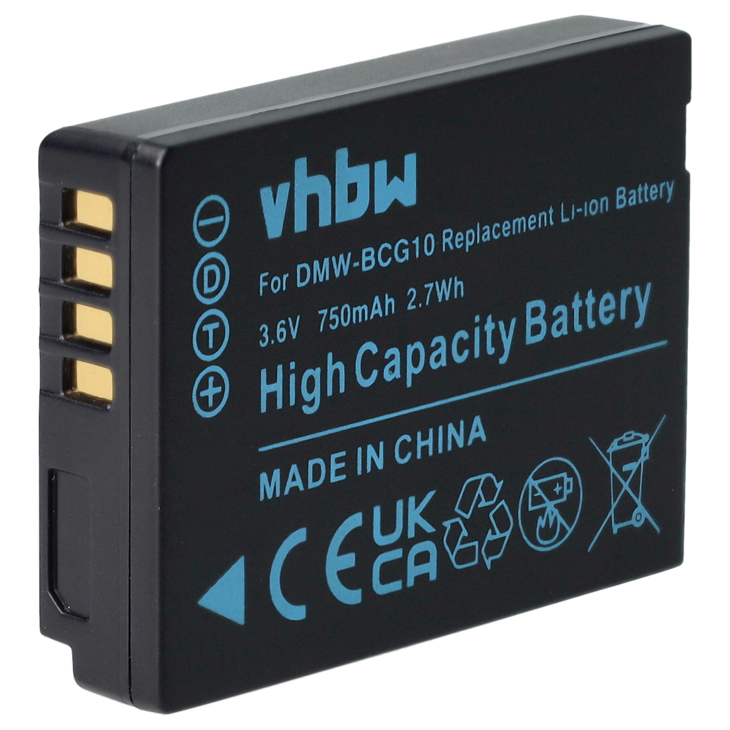 Bateria vhbw compatível com Leica BP-DC7, BP-DC7E - 750mAh, 3.6V, Li-Ion