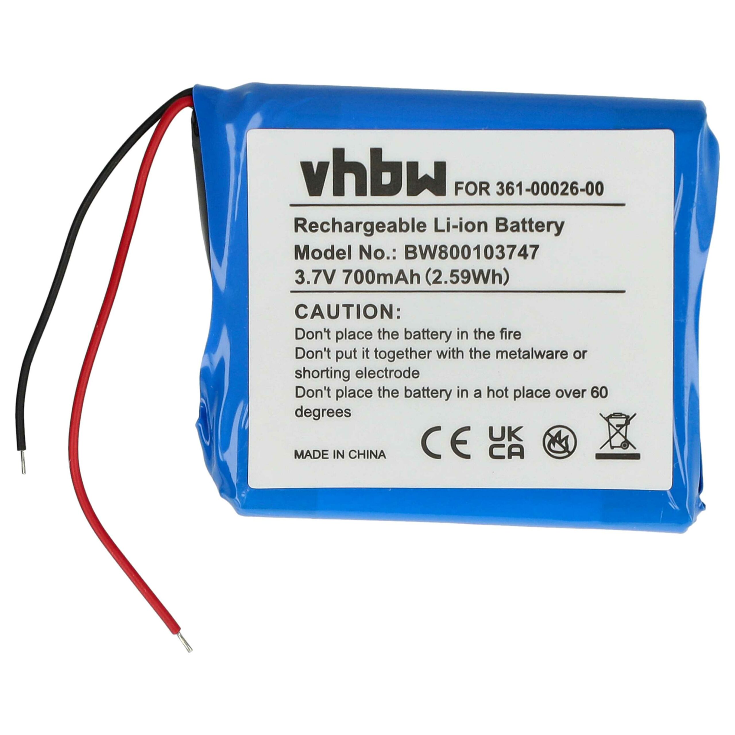 Bateria vhbw para Garmin GPS 361-00026-00 - 700mAh, 3.7V - Image 3