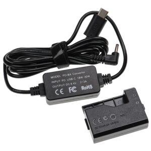 Adaptador de Alimentação USB vhbw para Canon ACK-E10 com Acoplador DC - 2 m, 8,4 V 3,0 A
