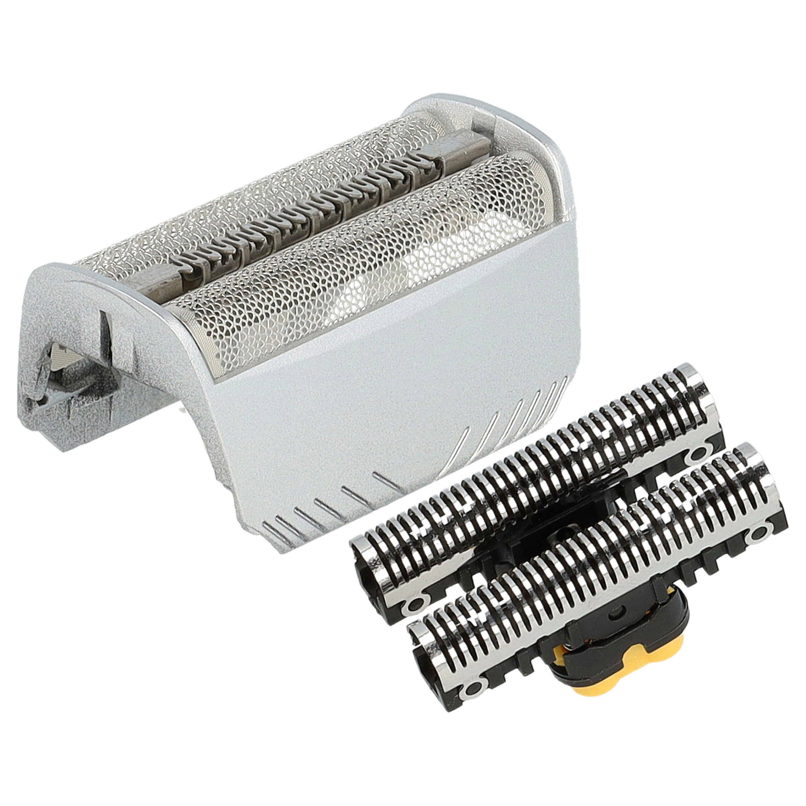 Bloco de corte e lâmina de barbear dupla vhbw compatível com Braun 30B, 30B Mul, 30S - prateado