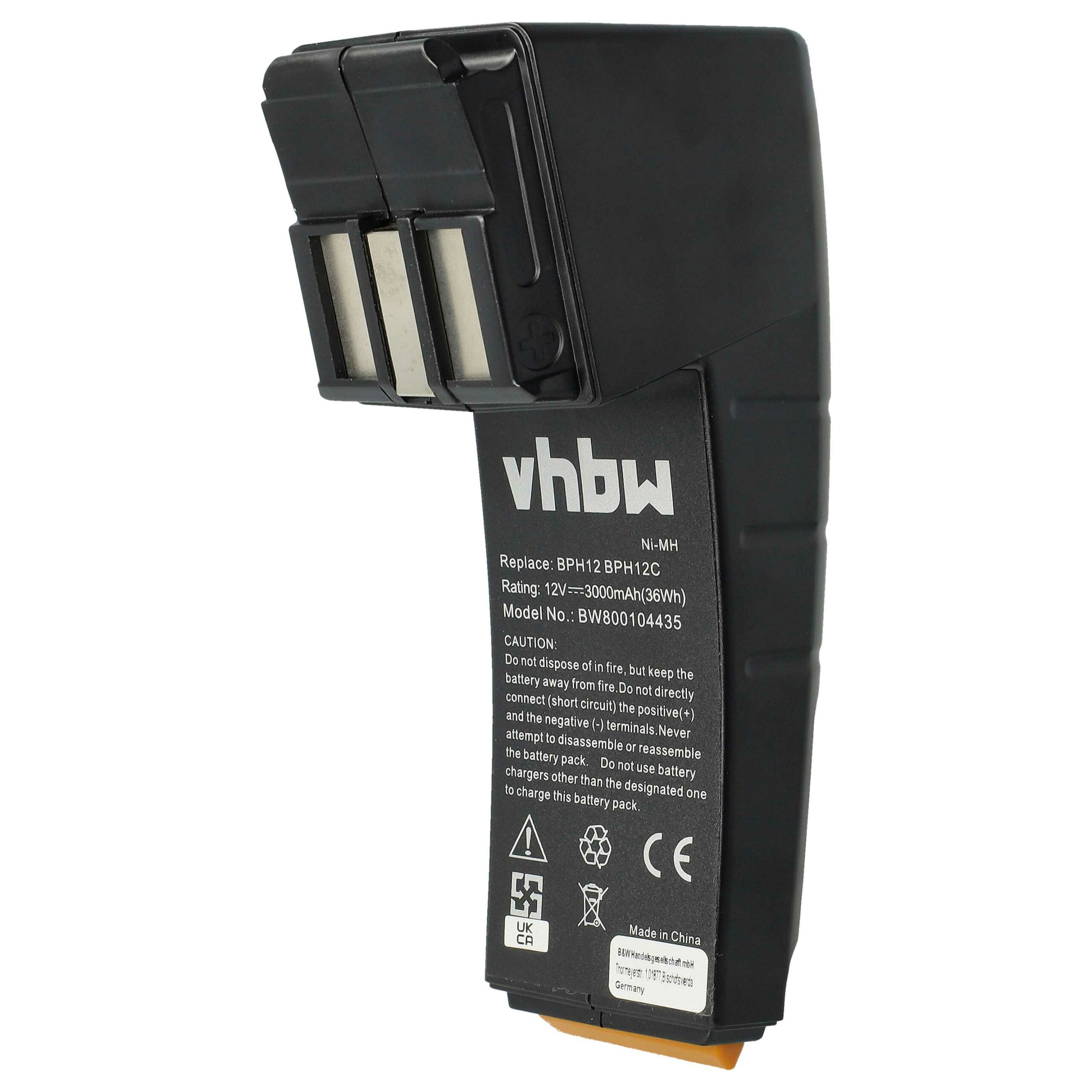 Bateria vhbw compatível com Festo Festool 488438, 486831, 487512, 487701 - 12 V, 3000 mAh, NiMH