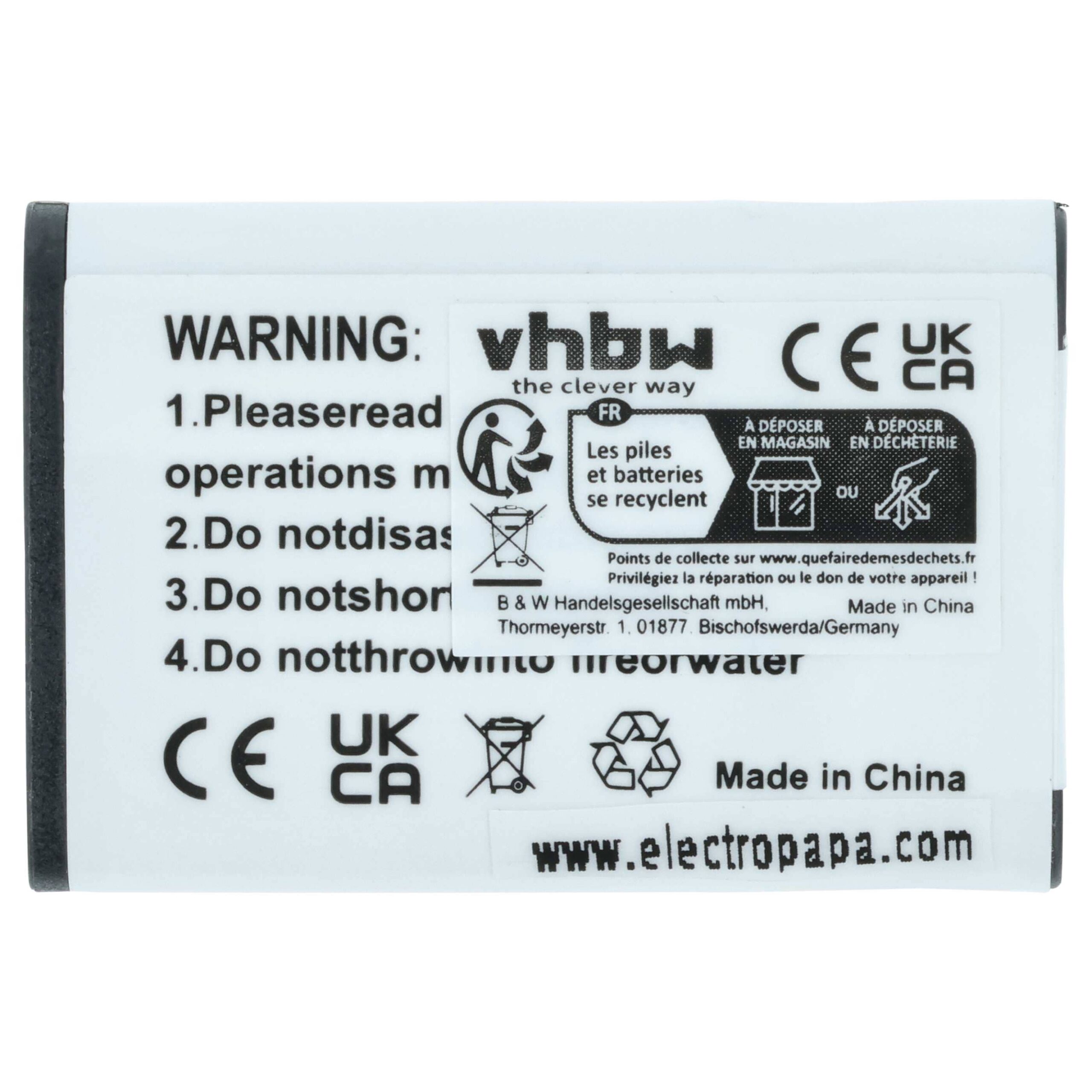 Bateria compatível Nikon EN-EL11 - 450mAh, 3.6V, Li-Ion vhbw - Image 4