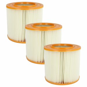 3x Filtros Plissados vhbw Compatíveis com Aspirador Allaway 210813, 10819, 2577, 10813 - Laranja/Branco