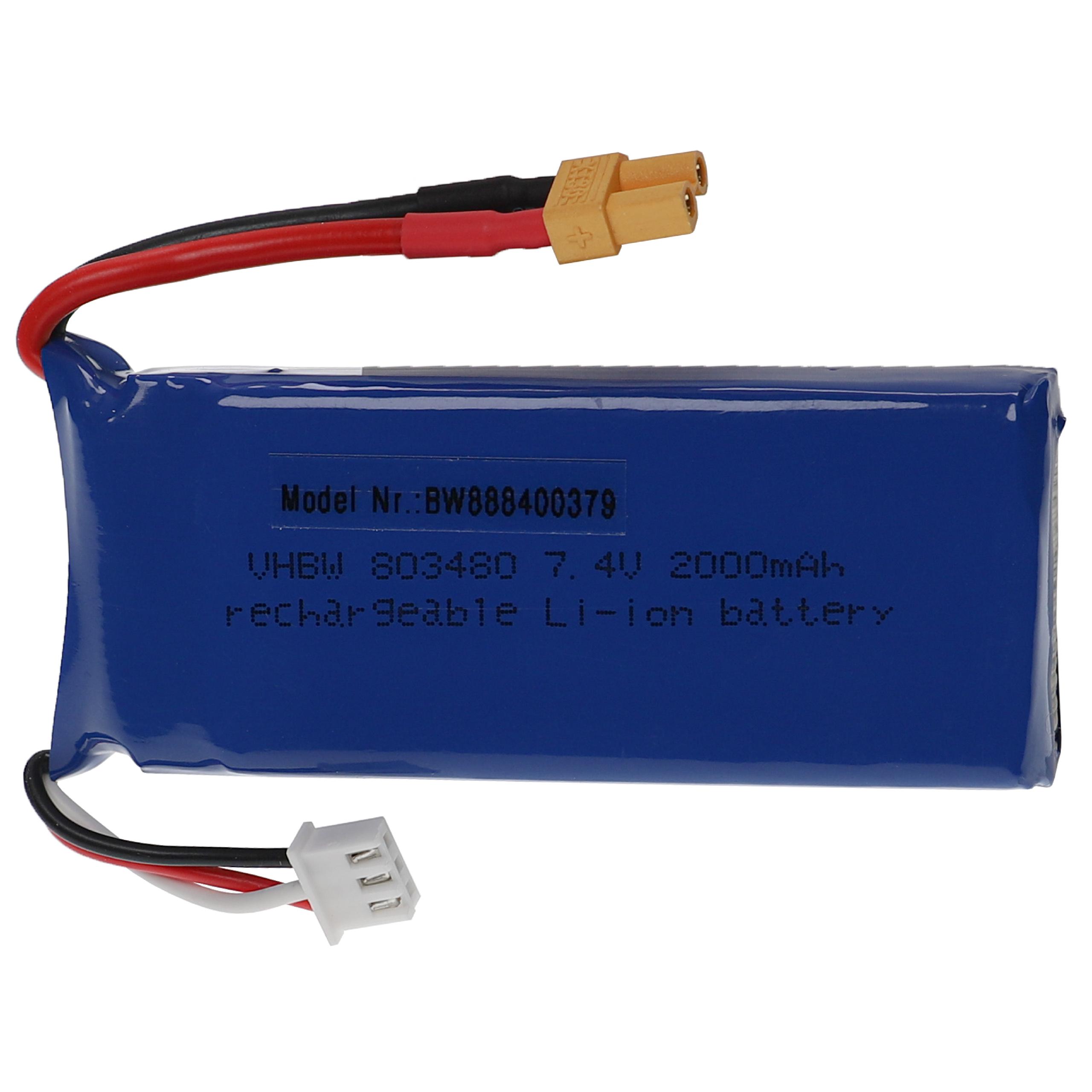 Bateria LiPo vhbw 2000 mAh 7.4V para Modelismo - Conector XT30