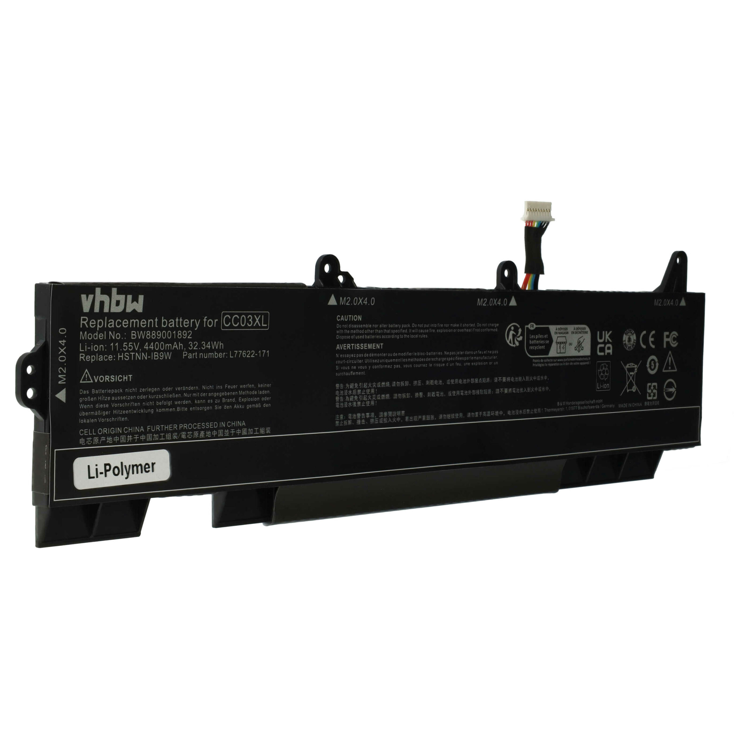 Bateria vhbw para HP CC03XL - 4400 mAh, 11.55 V, Li-polymer - Image 3