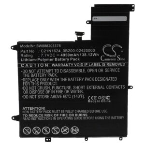 Bateria vhbw para Asus 0B200-02420000, C21N1624 - 4950 mAh 7.7 V Li-polymer