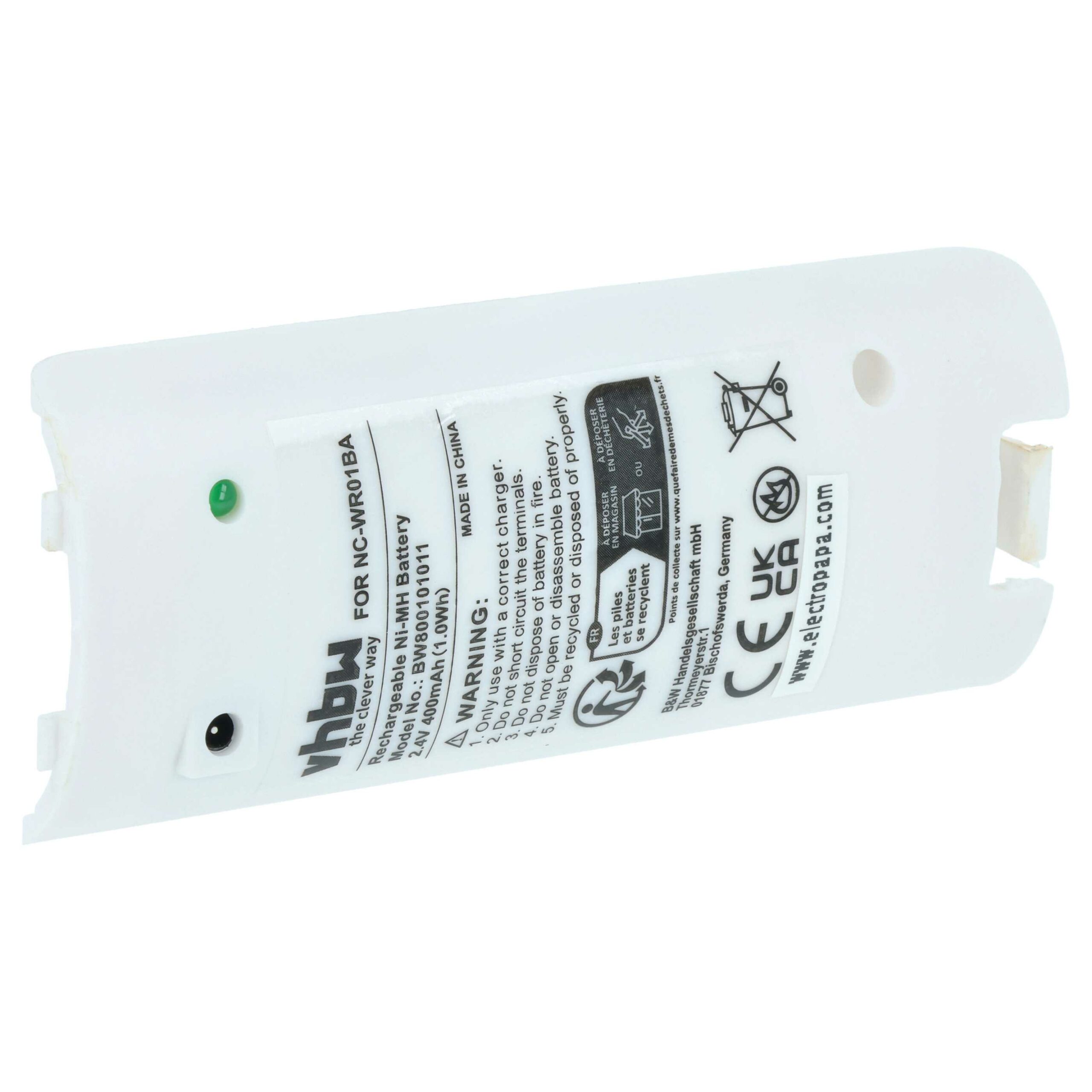 Bateria vhbw 2x 400 mAh 2.4V NiMH para Comando Nintendo Wireless NC-WR01BA - Image 3