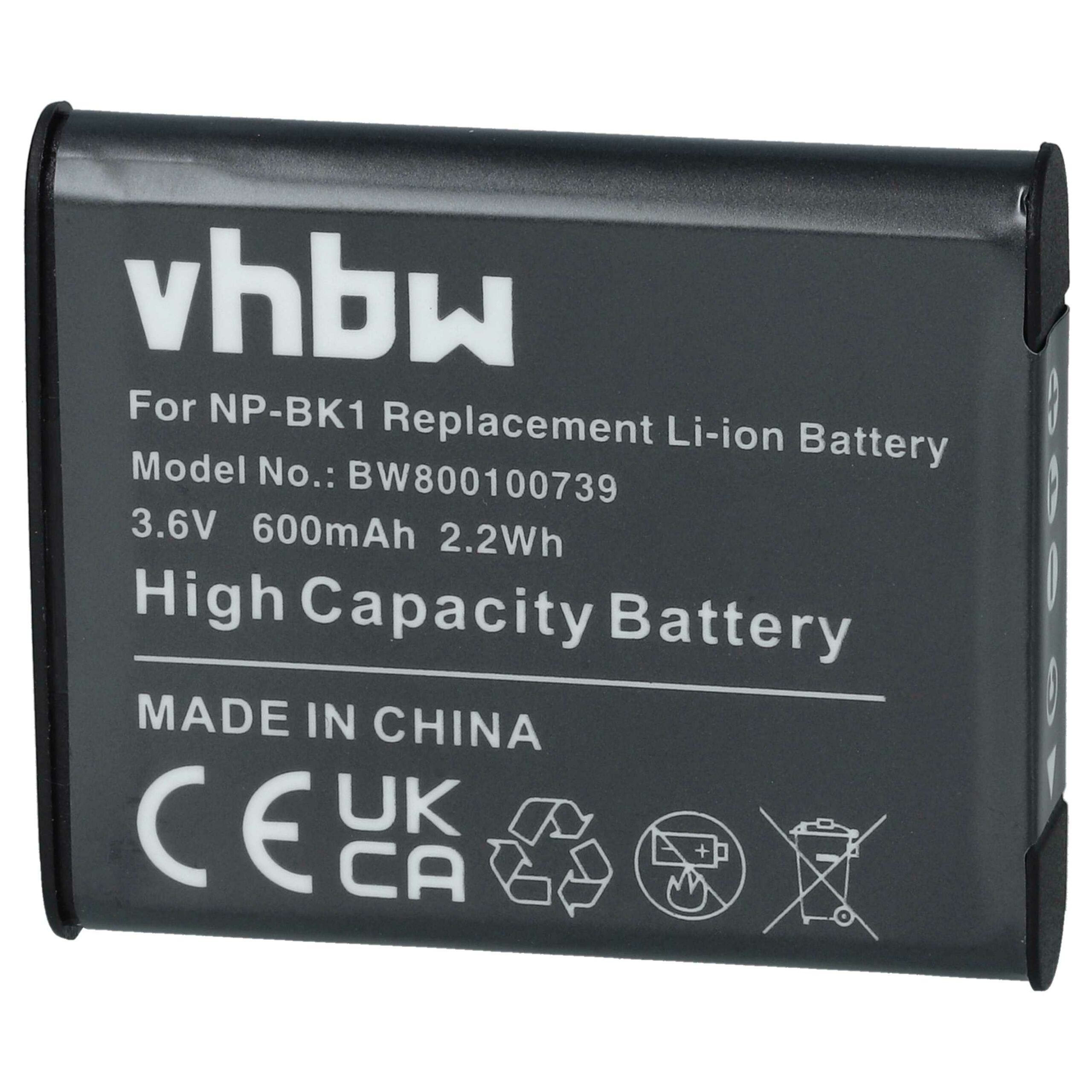 Bateria vhbw para Sony NP-FK1, NP-BK1 - 600mAh, 3.6V, Li-Ion - Image 3