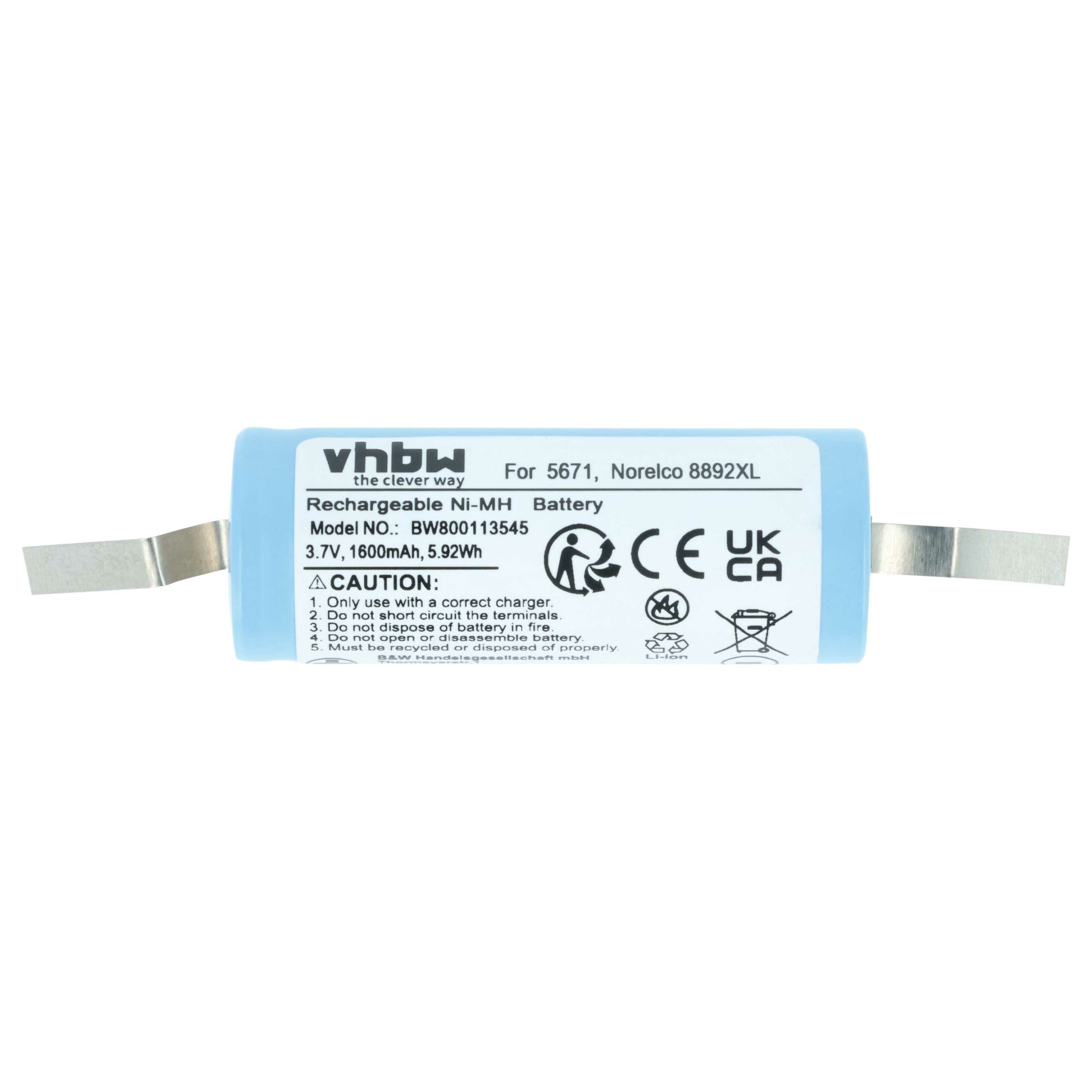 Bateria para Máquina de Barbear Elétrica vhbw - Compatível com 15038, 3611290, 3606410 - 1600 mAh 3.7 V Li-Ion - Image 3