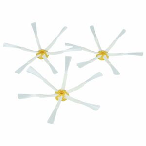 3 Escovas Laterais Compatíveis com iRobot Roomba 616, 621, 651, 765 - 6 Braços, Branco e Amarelo