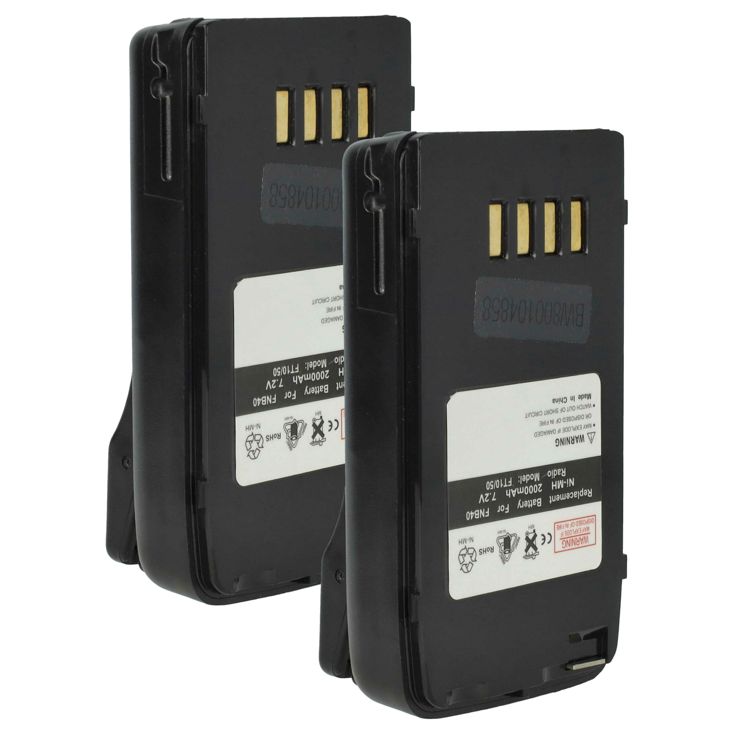 Bateria vhbw 2000 mAh 7.2V NiMH para Rádios Vertex Yaesu - Substitui FNB-V47IS, FNB-V49, FNB-47H, FNB-47, FNB-V47 + Clipe de Cintura